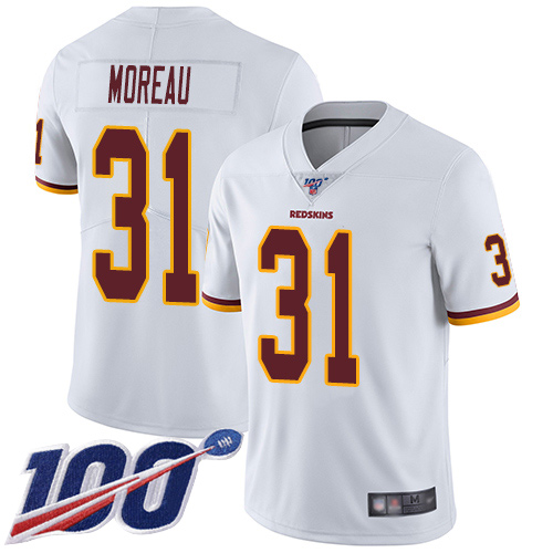 Washington Redskins Limited White Men Fabian Moreau Road Jersey NFL Football #31 100th Season->washington redskins->NFL Jersey